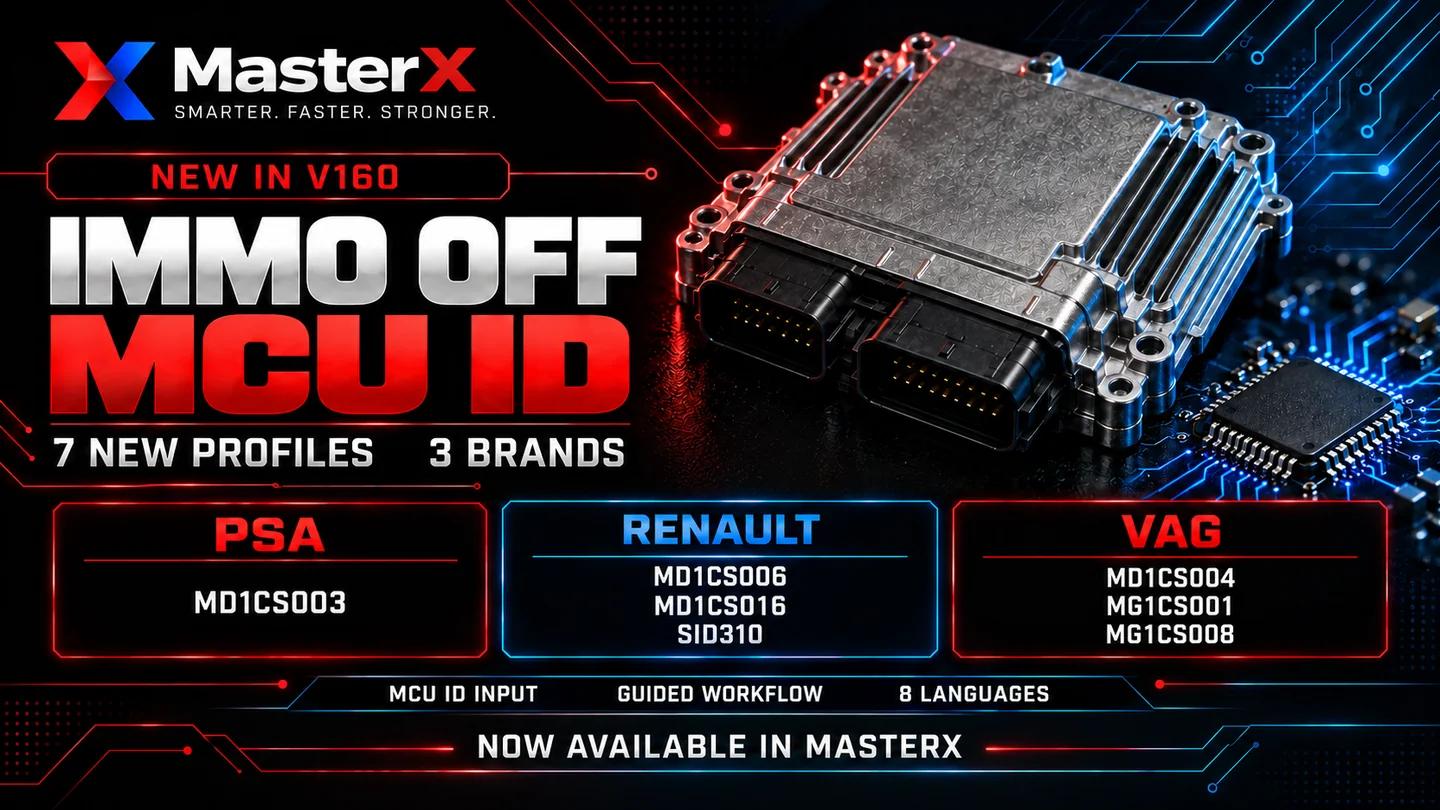 IMMO OFF with MCU ID in MasterX 160