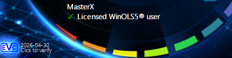 MasterX — Licensed WinOLS5® user · Click to verify
