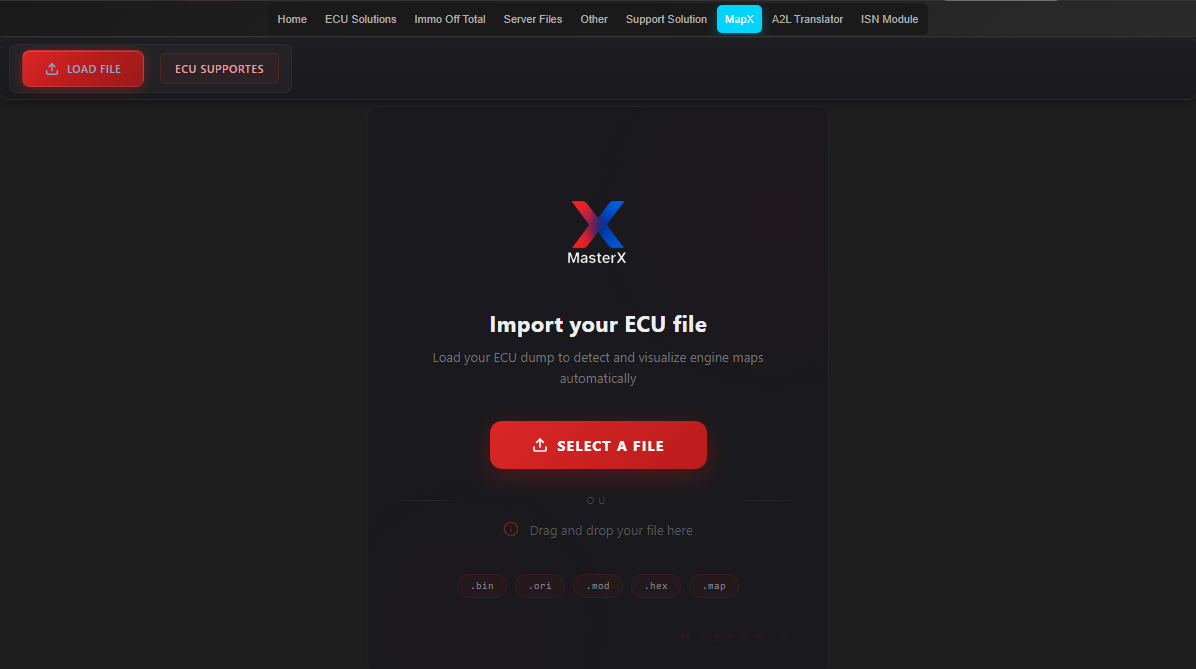 MapX — Import fichier ECU